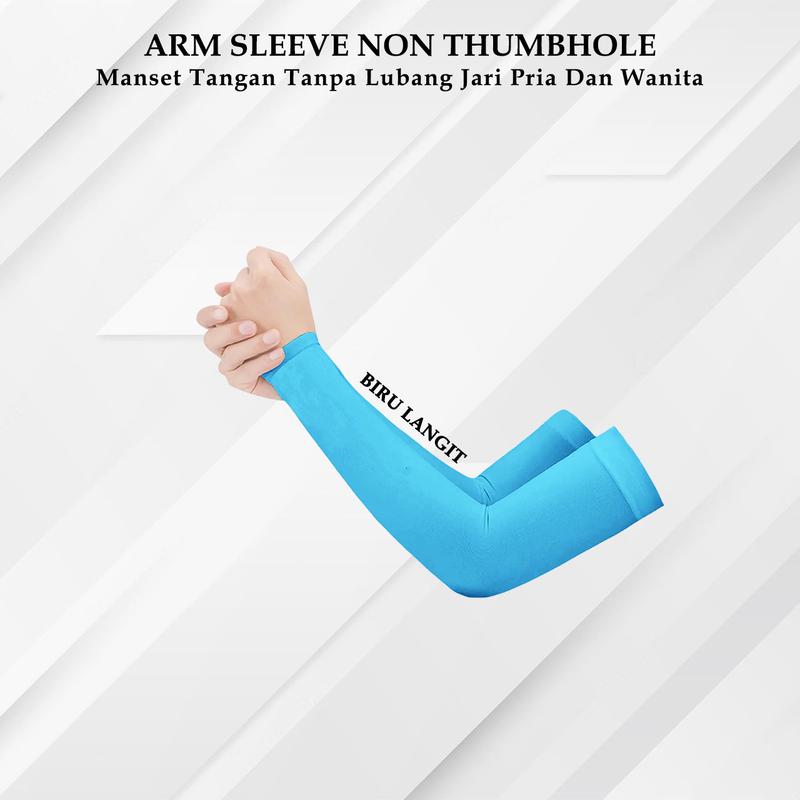 Manset Tangan Handsock Armsleeve Tanpa Lubang Jari Olahraga Pria Wanita Abu 2