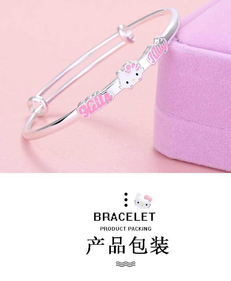 Product Introduction of Vòng tay may mắn hoạt hình Hello Kitty, S Sterling, Màu bạc , nữ sinh, Hello Kitty, em bé, quà tặng trẻ em 9