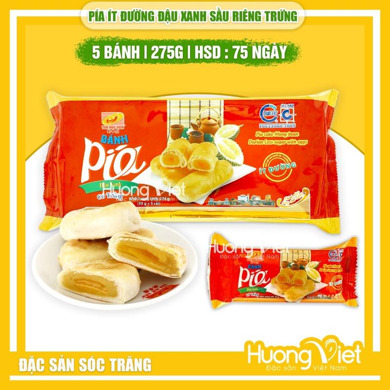 Bánh pía ít đường có trứng muối Tân Huê Viên 300g bánh pía ít ngọt dành cho ăn kiêng TÚI 5 BÁNH