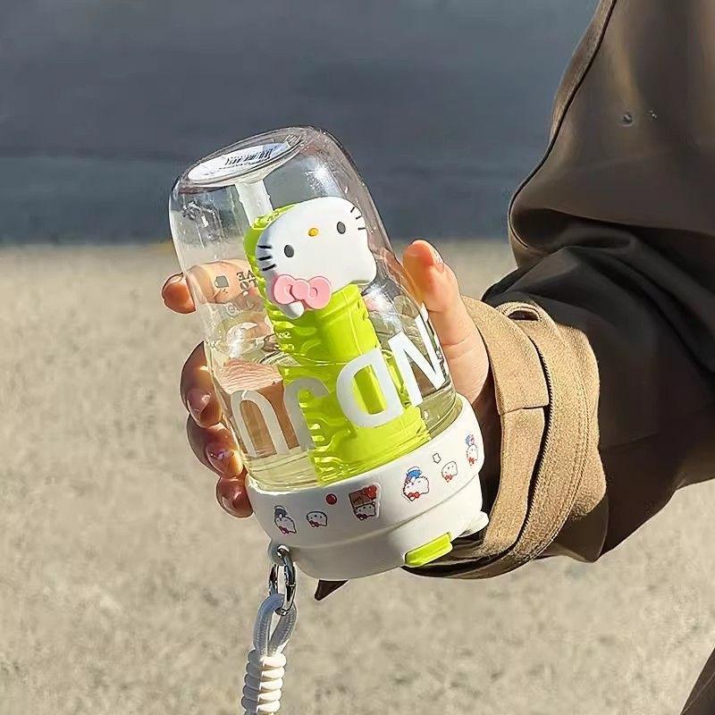 Product Introduction of Straw Cup, Portable Rope Tea Cup, Household Food Grade Material, Double Drinking Plastic Cup, Double Drinking Cup with Straw, Student Cute Handle, Accompanying Cup 3