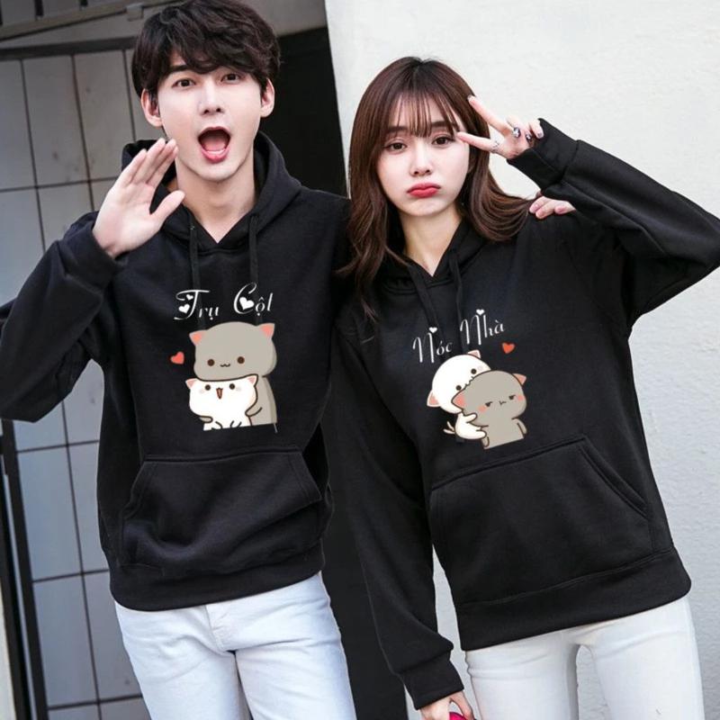 Đồ đôi hoodie & sweater, áo cặp SLU vải nỉ bông dày mịn, hình in sắc nét - HD20 4