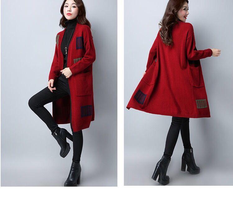 Product Introduction of Áo Cardigan Dệt Kim, Phong Cách Hàn Quốc Mới, Dài Trung Bình Cho Phụ Nữ, Quần Áo Của Các Bà Mẹ Trẻ Trung, Áo Len Ngoài Dáng Rộng, Thích Hợp Cho Mùa Thu, Áo Khoác Mới, 2020 Top Women Màu Đỏ 16
