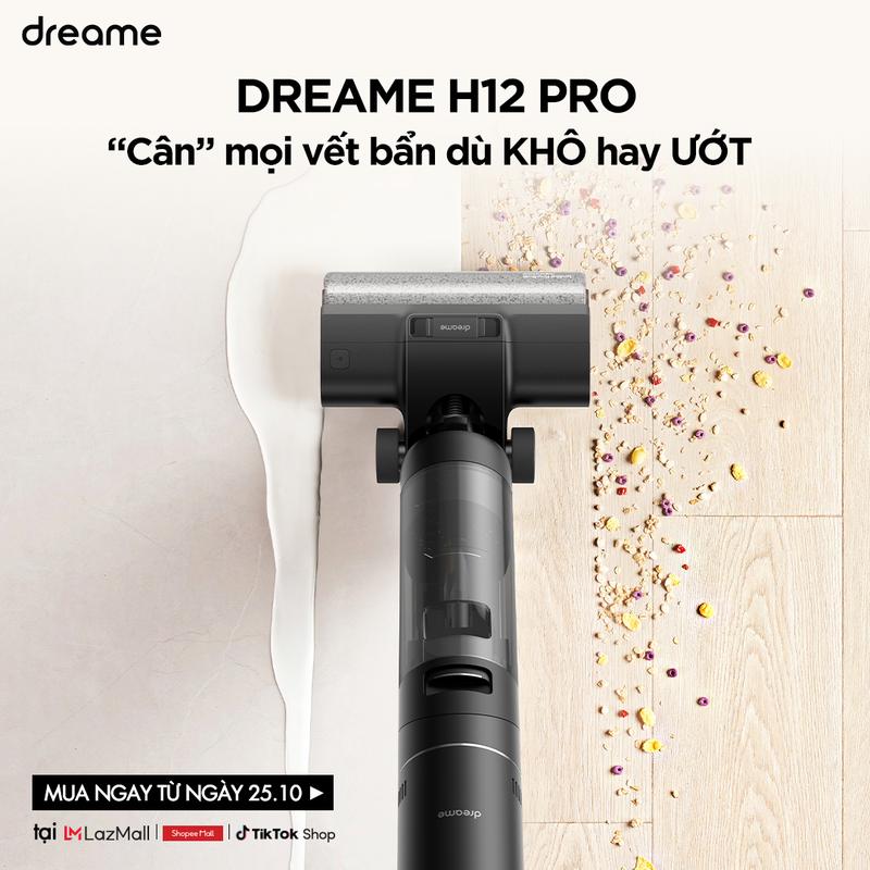 [TẶNG 1 chai Nước lau 1L] Máy Lau Sàn Hút Bụi Thông Minh Dreame H12 Pro - Hàng chính hãng - Phiên bản quốc tế Máy Hút Bụi Làm Sạch 6