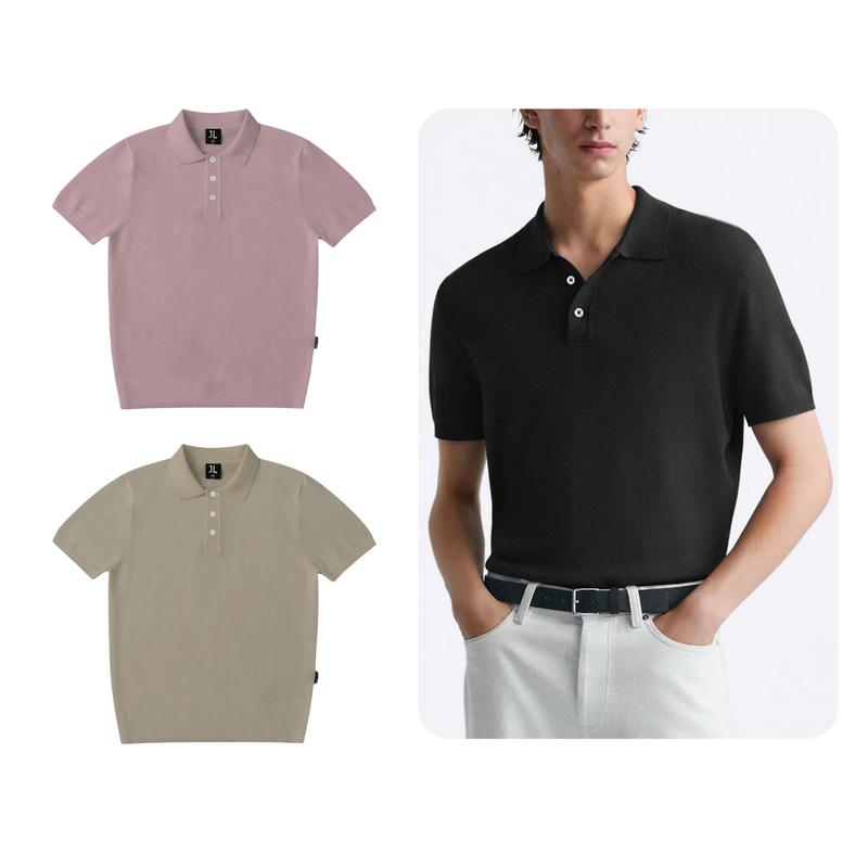 【Thành đơn giản Áo polo len cộc tay Avenue Jack Lane