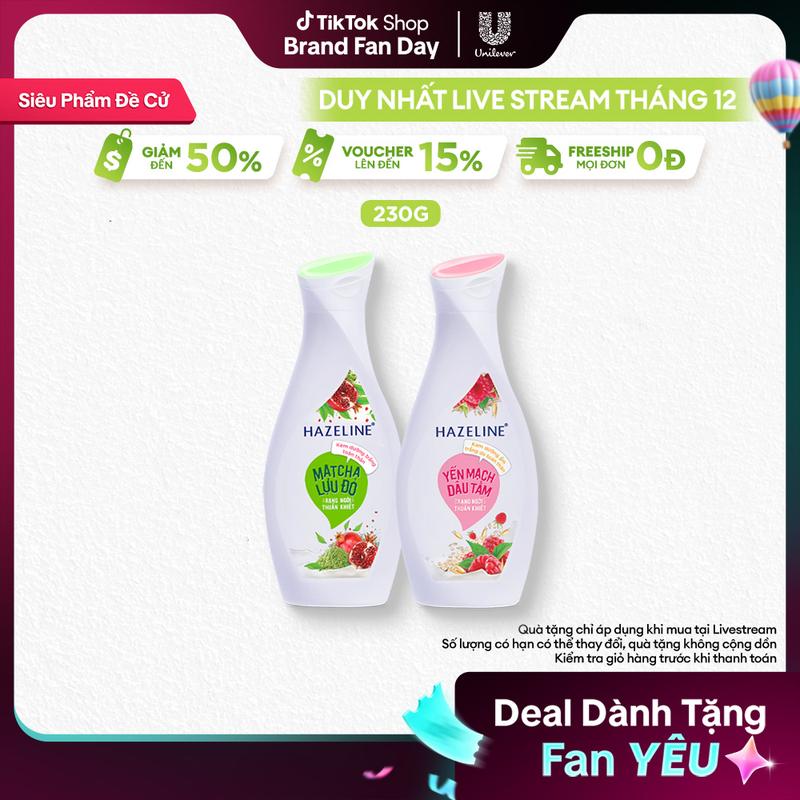   1  Sữa dưỡng thể hỗ trợ trắng da Hazeline 230g Dưỡng Da Body Làm Đẹp Da 