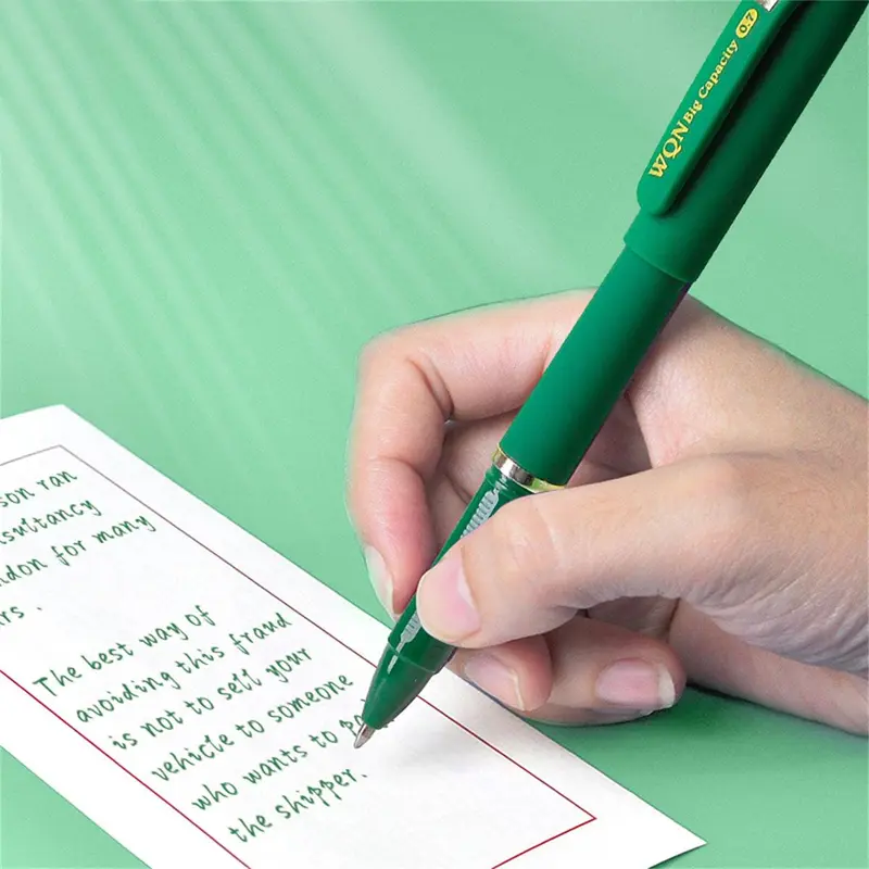 0.7mm Green Ink Gel Pen (3/6pcs), Smooth Writing Gel Pen, Office Supplies, School Supplies, Writing Stationery 4