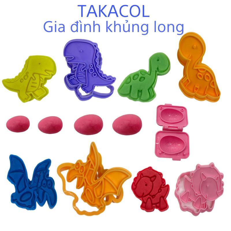 Takacol Khuôn khủng long chơi đát nặn bột nặn cát động lực khuôn ấn Đồ Chơi Toy 