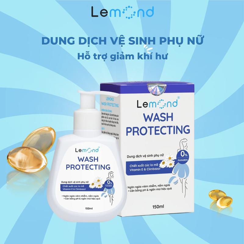 Dung dịch vệ sinh phụ nữ LEMOND WASH PROTECTING - Hỗ trợ làm giảm nấm ngứa và dưỡng ẩm vùng nhạy cảm