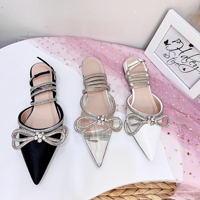 Product Introduction of Giày nơ xoàn vip 2p HALEY STORE đế bệt nơ đính xoàn mũi nhọn dây xoàn tiểu thư tiệc cưới bền đẹp đi học đi chơi đi làm êm chân 19