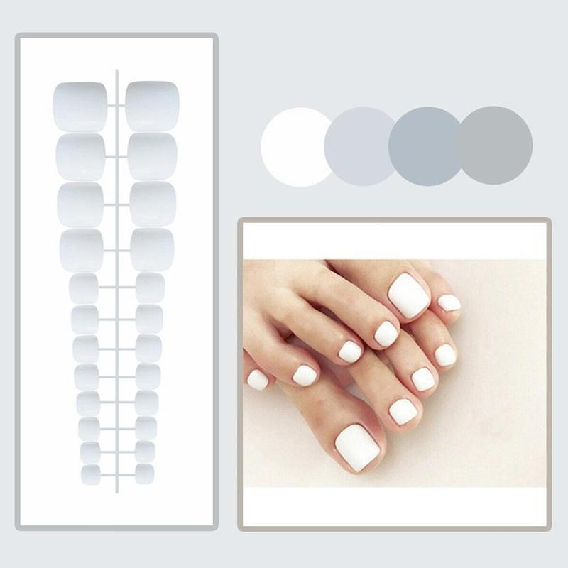 Product Introduction of Kuku Kaki Fesyen DIY, Set Kuku Palsu, 24Pcs, Reka Bentuk Mani, Set Pakai Harian, Sambungan, Y2H4, 18 Gaya Tersedia 22