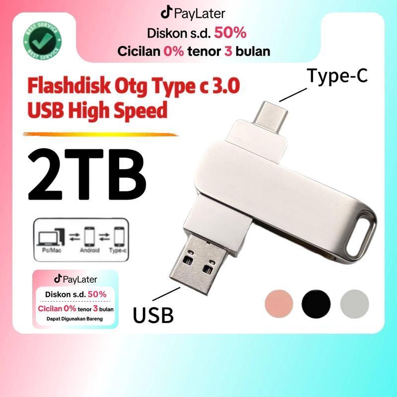2TB 2in1 USB3.0 flash drive type c 1TB high-speed OTG USB flash drive ...