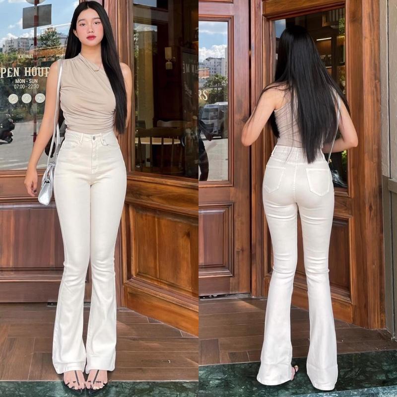 Quần Jean Loe Dáng Dài Xuất Chuẩn Vnxk Chất Jean Co Giản Màu Pastel Nữ 8