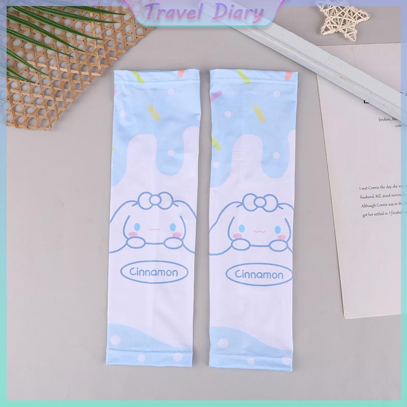 Product Introduction of Sanrio Anime Hello Kitty Kids Arm Sleeves Sun Protection Cooling UV Protection Sleeves Anti-Slip Ice Silk Arm Covers Gift 23