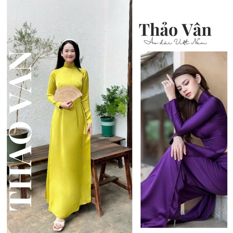 Áo Dài Truyền Thống Lụa Tô Châu Cao Cấp Phù Hợp Mặc Đi Dự Tiệc , Lễ Tết - Áo Dài Thảo Vân Nữ Women Dress ❤❣m❣❤ ➡ hồng⬅ Kem Lịch áo  dài ôm