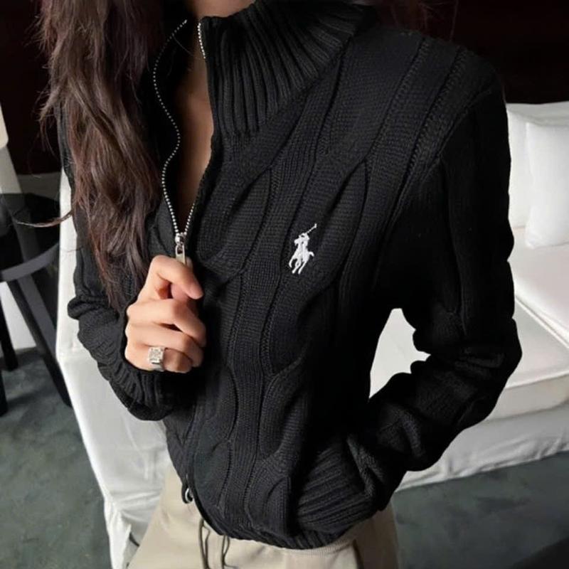 Áo Khoác Len Vặn Thừng Khoá Kéo 2 Đầu Thêu Hình.Chất Len Thừng Phom Ngắn Dáng Croptop. Phong Cách Trẻ Trung,Huyền Thanh Shop Nữ Women Top 7