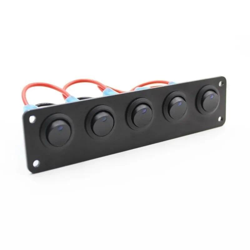 Product Introduction of 12V 1-4 Gang Universal Toggle Switch Panel USB Car Boat Marine RV Truck Blue LED Styling Accessories Marine Rocker Switch 59