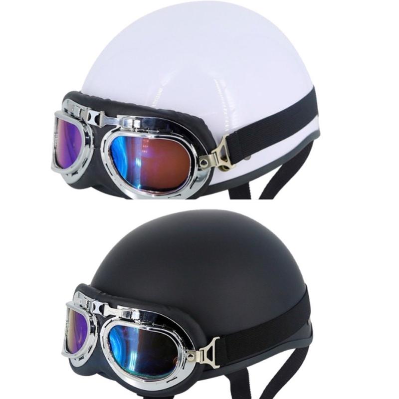 Nón Bảo Hiểm nửa Đầu Kính Phi Công Nhiều Màu Lựa Chọn, Nón Bảo Hiểm 1/2 Đầu Kính Phi Công sơn trơn Helmet