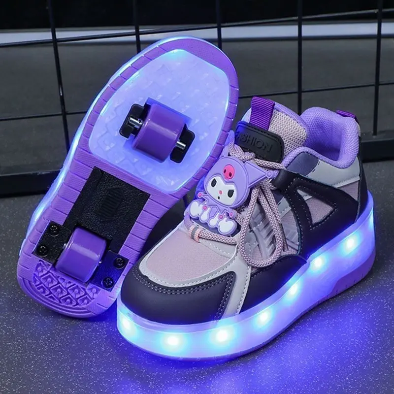 Heelys, Giày Trượt Băng Cho Bé Gái, Phong Cách Clow M, Bánh Đôi, Có Thể Tự Động Nhận, Thích Hợp Cho Học Sinh, Nhẹ, Có Đèn, Hàng Mới Về Năm 2024 3