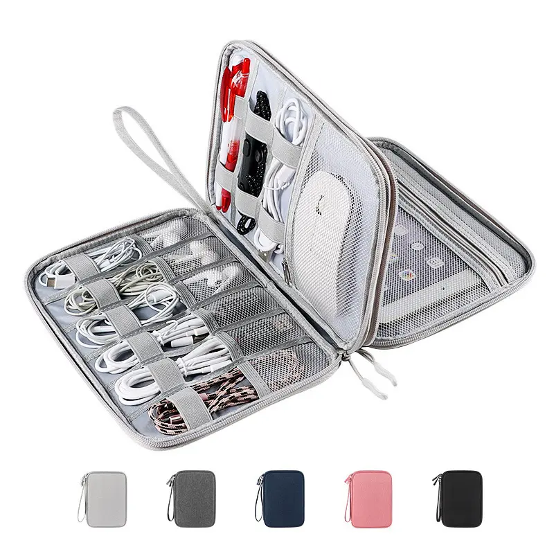 Storage Bag Large Capacity Organizer Double Layer USB Flash Drive Earphone Digital Accessories Multi-Function Data Cable Wenwo Waterproof Box