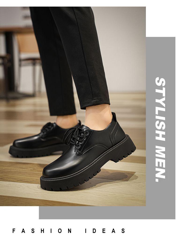 Product Introduction of 2024 Men's Leather Shoes Business British Style Derby Shoes Autumn Big Toe Casual Fashion Shoes New Leather Shoes Raise the Bottom Women 29