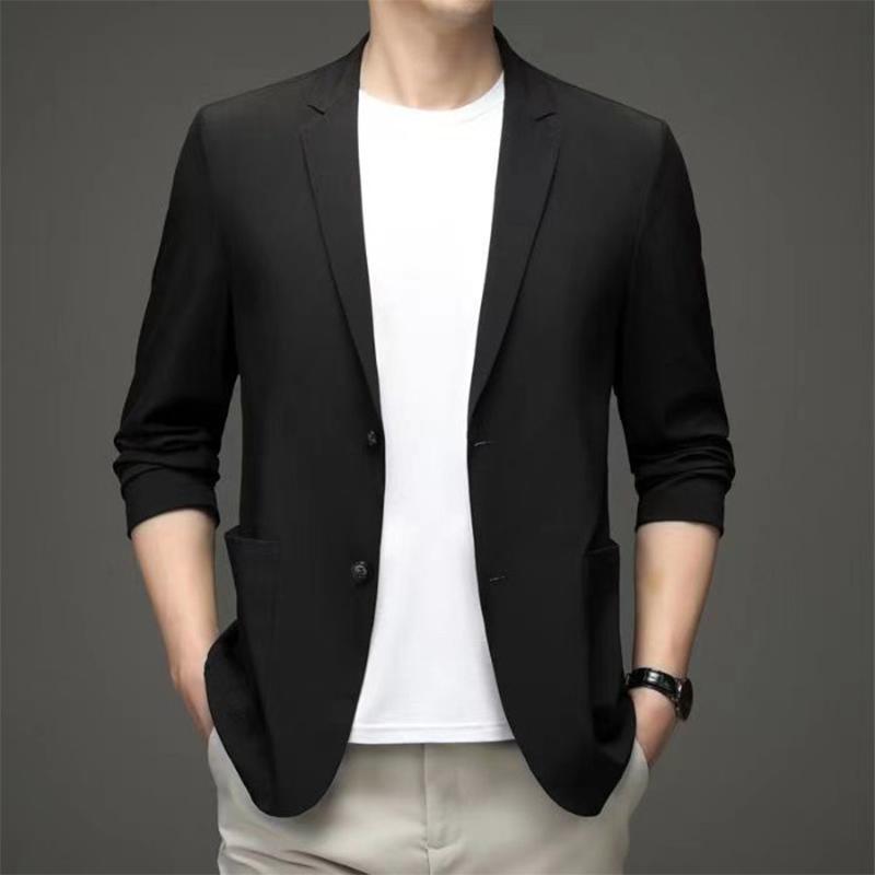 Áo Blazer Nam Phong Cách Thường Ngày, Áo Vest Công Sở Nhẹ, Áo Tang Top Màu Đen