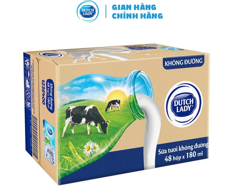 Sữa tươi không đường Dutch lady 48 x180ml