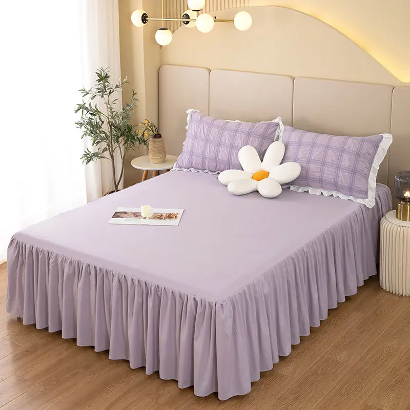 Vỏ Chăn Ga Trải Giường Một Mảnh Phong Cách Công Chúa, Màu Trơn Đơn Giản, Vỏ Chống Bụi Bẩn Chống Bụi, Thích Hợp Cho Giường Đơn Và Đôi, Ren, 1.0M, Năm 2025