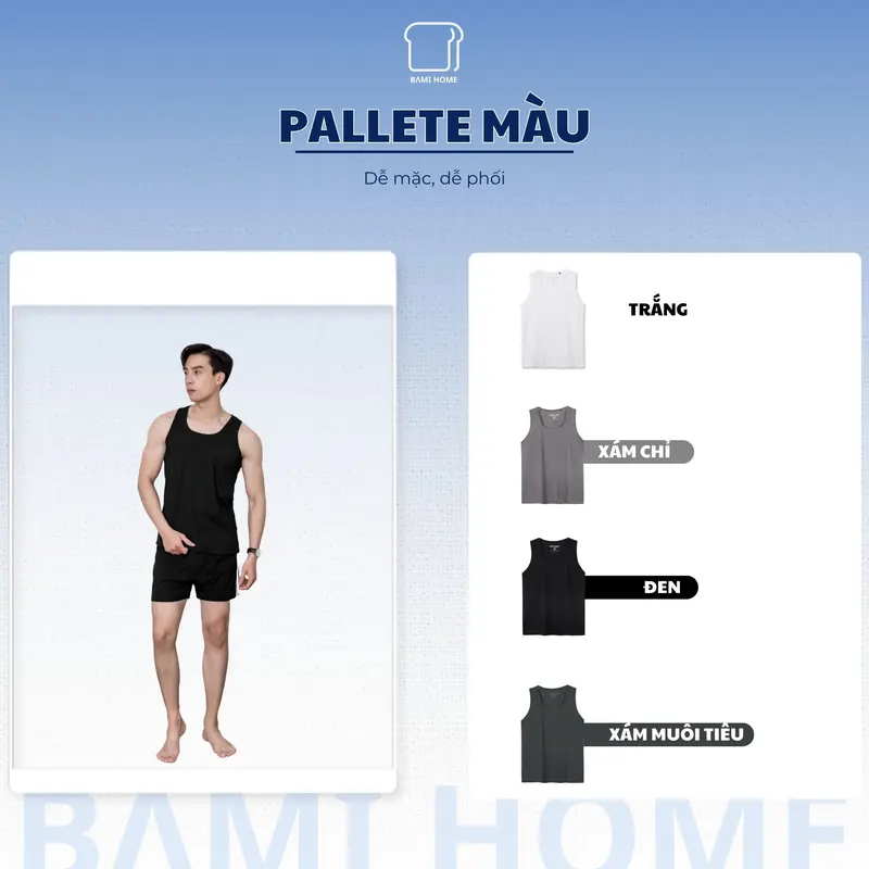 Áo tank top nam thun gân co giãn, áo ba lỗ nam tập gym thoáng mát sát nách BAMI HOME STORE -ATT05 5