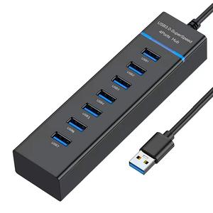 Bộ chuyển đổi Hub USB, USB 3.0 sang Bộ mở rộng USB 1 đến 7 cổng, dành cho máy tính để bàn và máy tính xách tay, Hub tốc độ cao tất cả trong một
