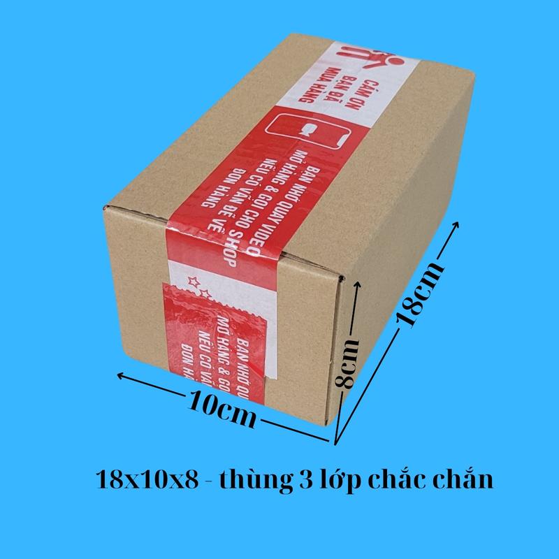Size 18x10x8 -100 Cái Thùng Carton Đóng Hàng, Thùng Giấy 3 lớp cứng chắc chắn, hộp carton, hopshipcod