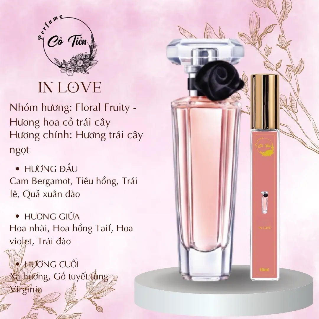 NƯỚC HOA NỮ Tresor in love. Nước hoa chiết - 10ml. Nhẹ nhàng. Perfume. N179