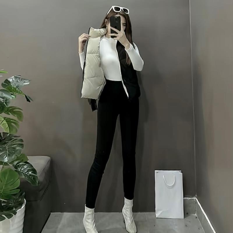 ÁO PHAO JILE MẶC HAI MẶT VỚI 2 GAM MÀU SANG CHẢNH Mùa đông siêu ấm  Kem Shirt Menswear Nhung Cổ Cao 5
