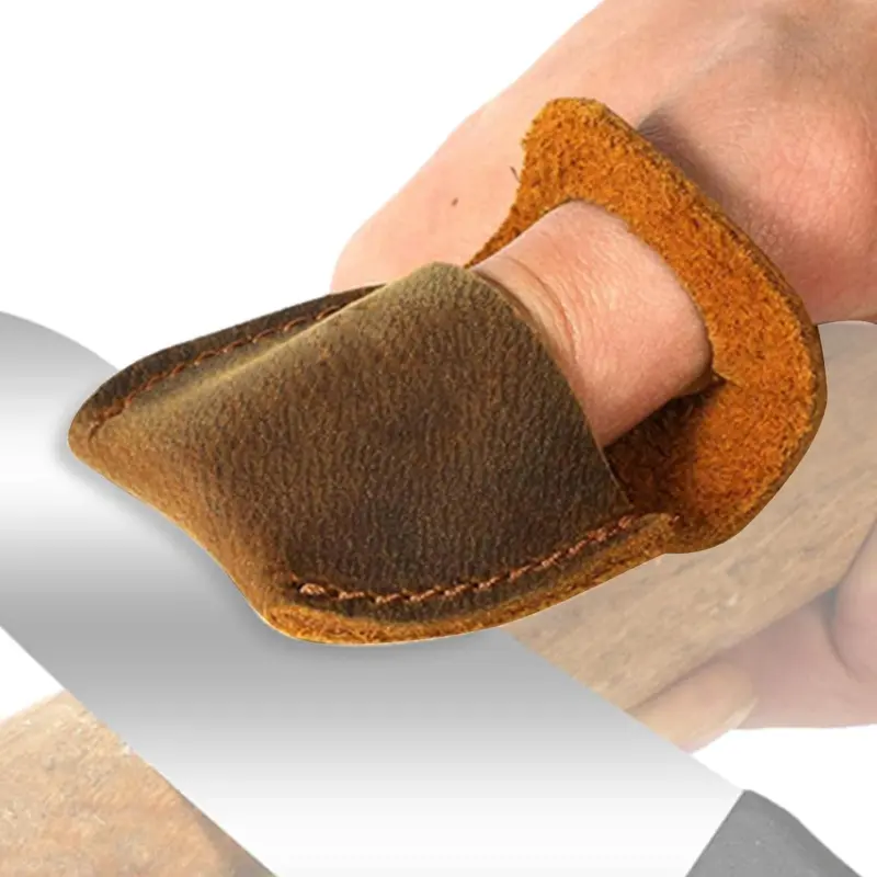 1PC PU Thumb Guard Protective PU for Finger Wood Carving Thumb Protection Guard for Wood Carving Premium Full Grain PU Finger Protector Handmade Carpenter Carving PU Accessory
