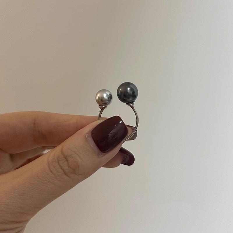 Nhẫn Ngọc Trai Tahiti, Tròn Hoàn Hảo, Màu Trắng Ấm Áp, Lớn Và Nhỏ, Bạc Sterling S925, Dành Cho Phụ Nữ, Thời Trang Và Thanh Lịch, Nhẫn Ngọc Trai Đôi Đơn Giản 3