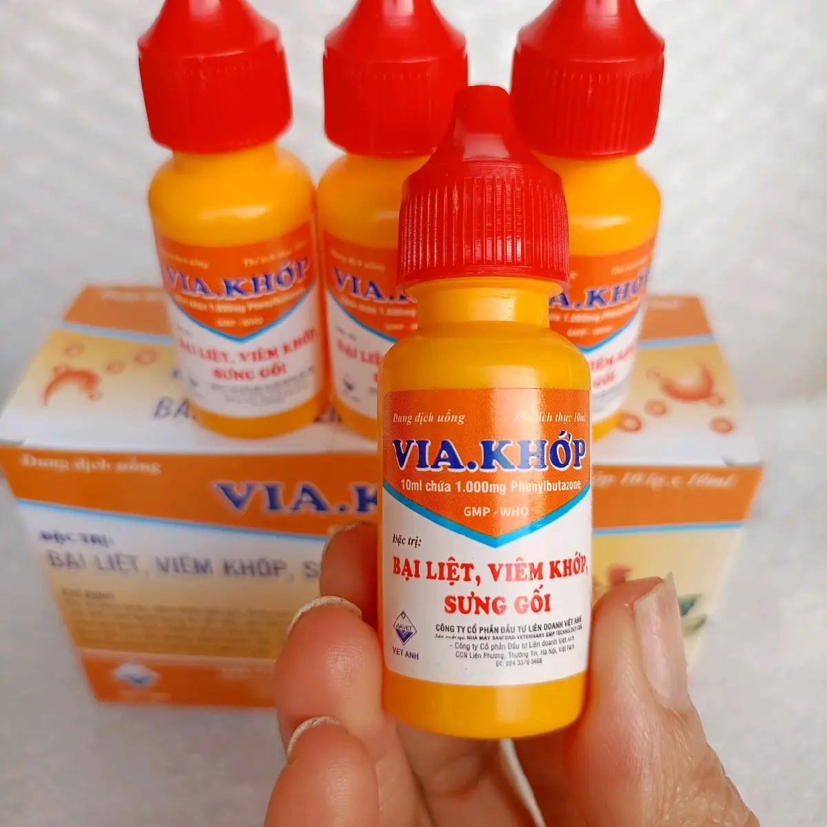 VIA.KHỚP: Combo 3 lọ, 10 ml/ lọ. Ngừa té gió ở Gà chọi.