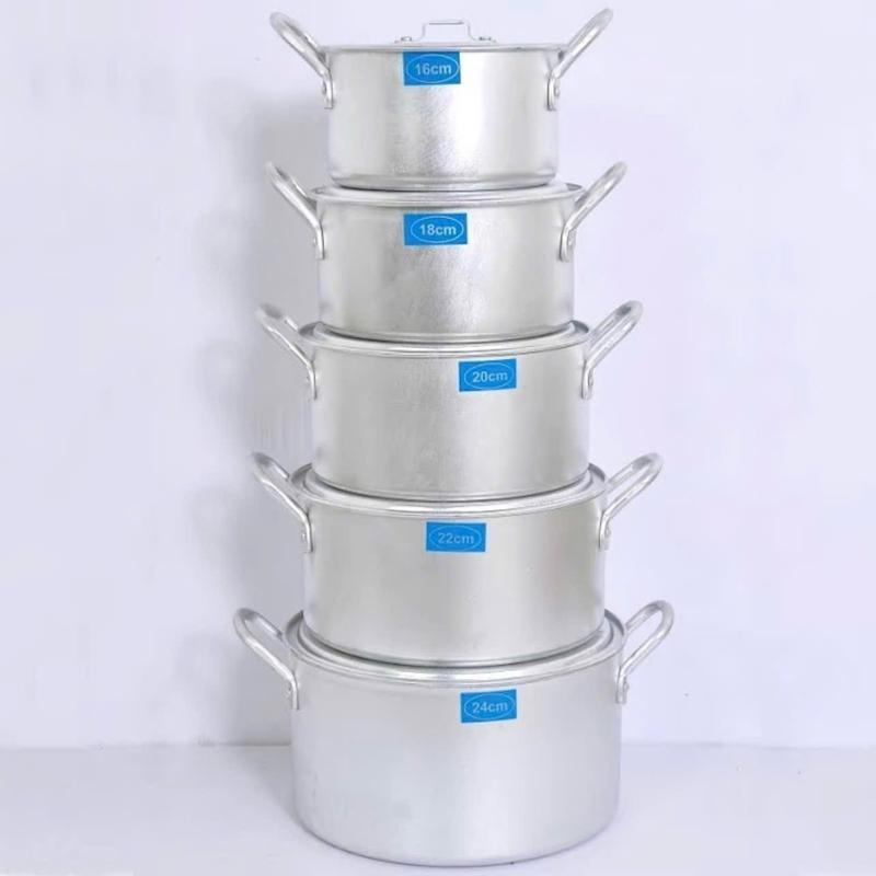 Bộ nồi 5 cái size 16-18 -20-22-24cm ( nồi nhôm tem xanh)