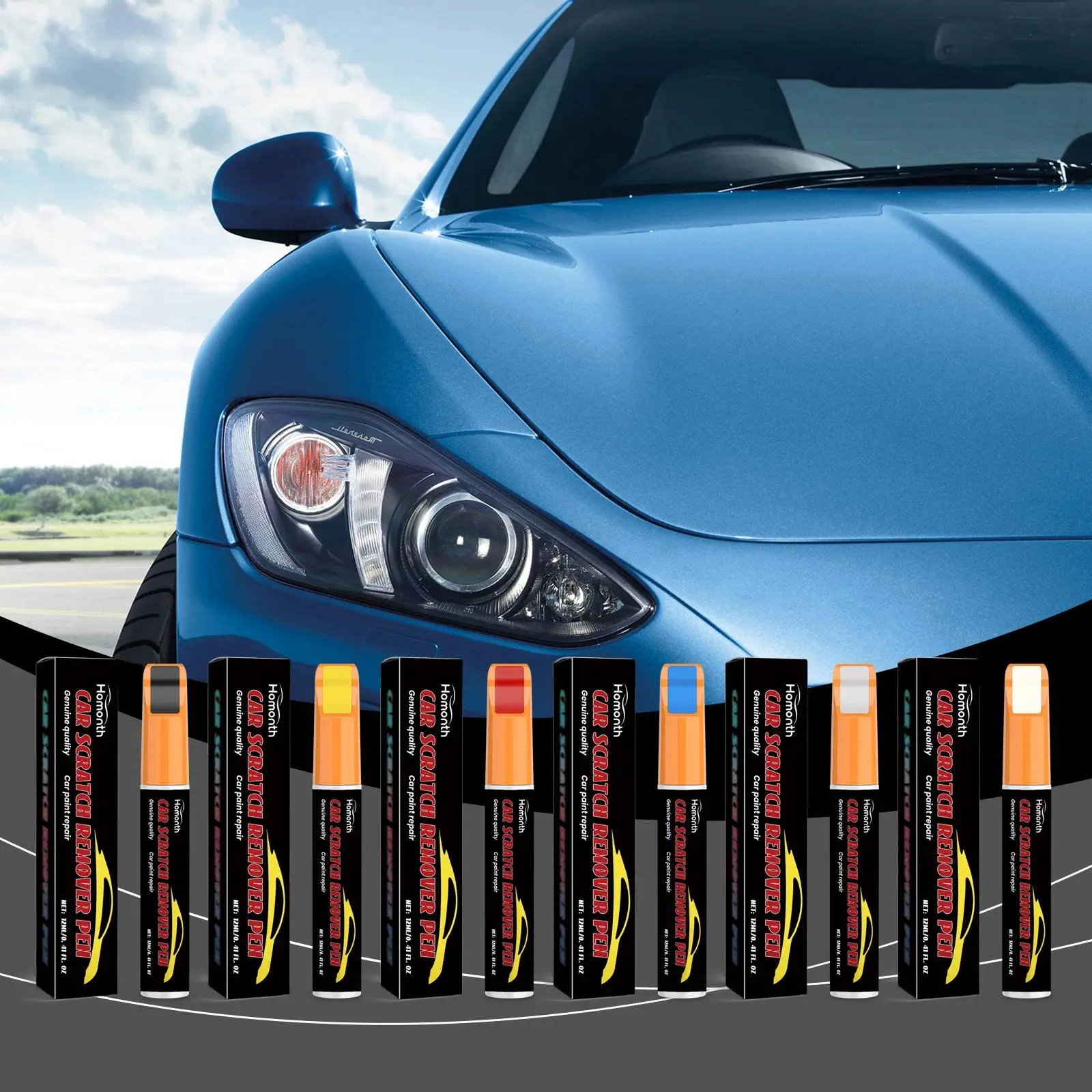 Car Touch Up Paint Pen 12ml - Scratch Repair for Minor Chips & Scratches, Multiple Colors Available, Easy DIY Application