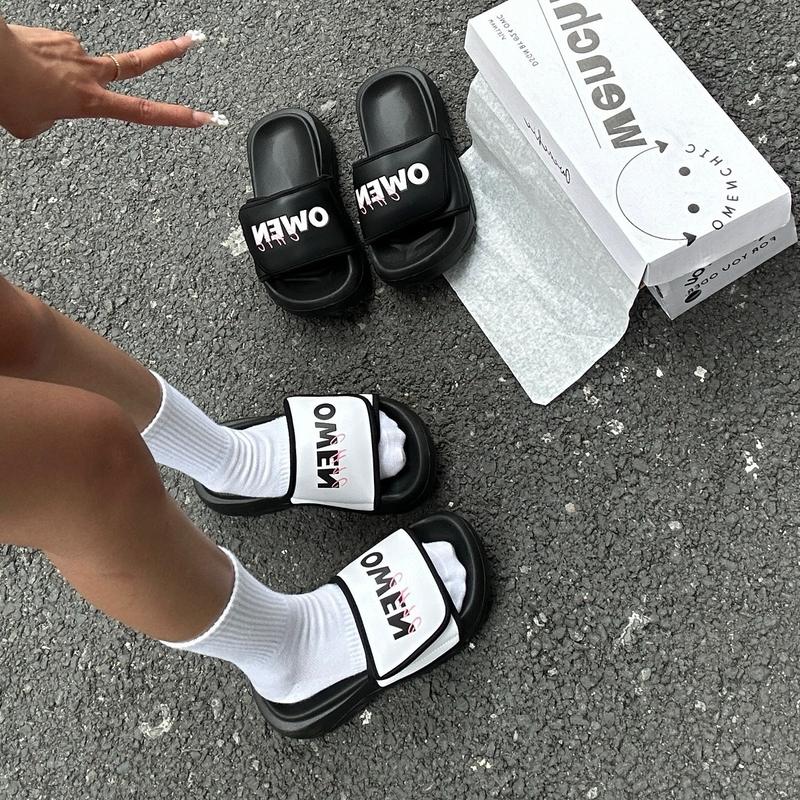 (OWC1) Dép Owenchic Chunky Quai Dán Lót Bông Nam Nữ Đế Bằng Cao Su Êm Chân Kèm Hộp -  Hỗ trợ đổi size - Bảo hành keo Slipper DéP