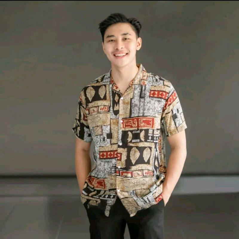 Kemeja Vintage Pria Baju Hawai Rayon Motif Kekinian Distro 4
