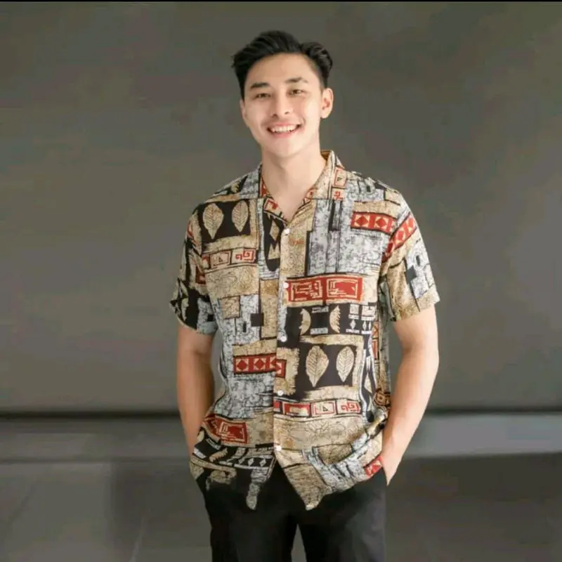 Kemeja Vintage Pria Baju Hawai Rayon Motif Kekinian Distro 4