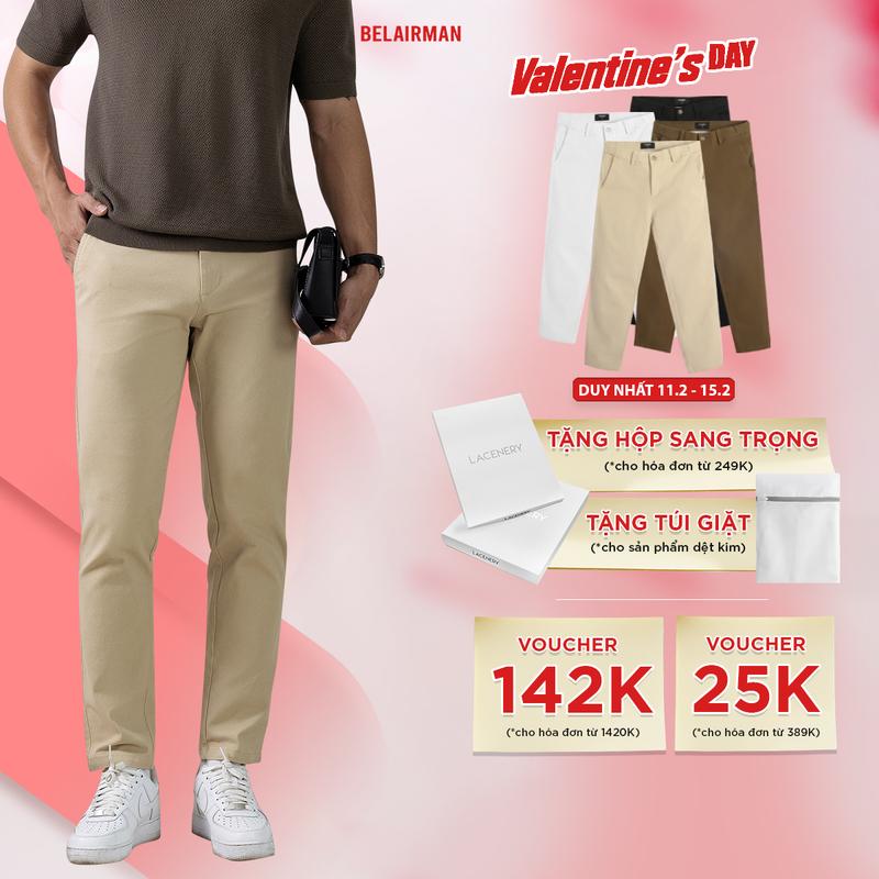 Quần kaki Nam Dài Karto BELAIRMAN Đai Lưng Co Giãn Điều Chỉnh Linh Hoạt - QKKR0128