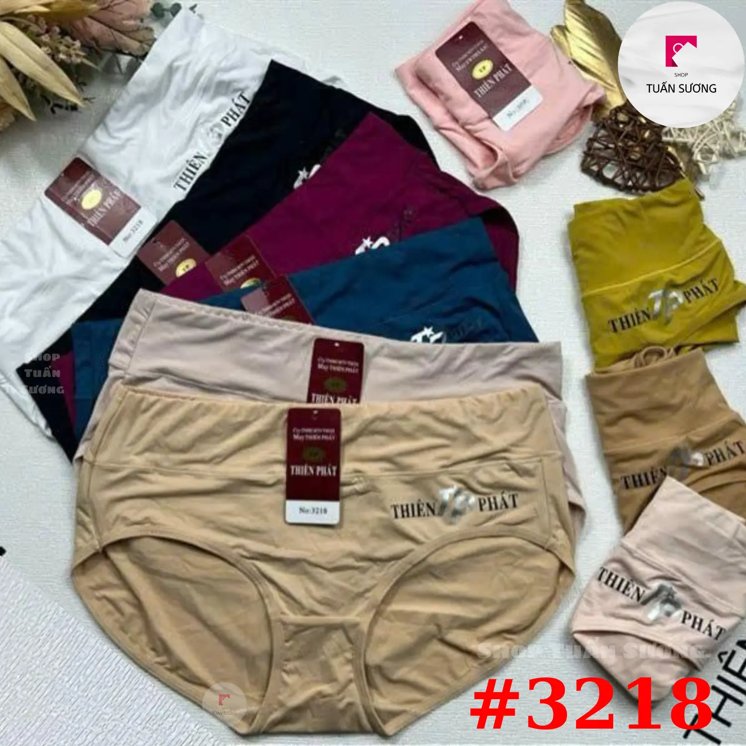 Set 5-10 Quần Lót Nữ, Mã 3218, Chất Thun Lạnh, Lưng Cao, Ngang Rốn, Ôm Bụng, Mềm Mịn, Co Giãn Thỏa Mái. - Tết  Women