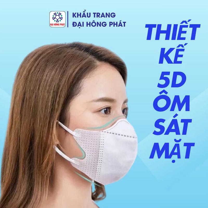 Thùng [ 700 chiếc ] Khẩu Trang 5D đại hồng phát - thương hiệu uy tín - khẩu trang 3 lớp kháng khuẩn, kháng bụi , chống nắng , chống tia uv 7