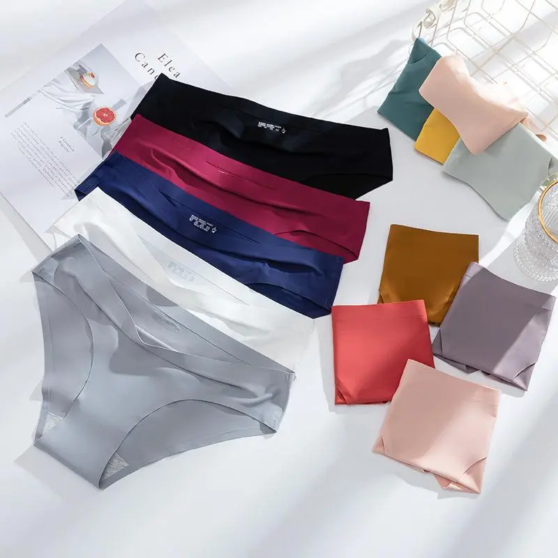 1 pcs Silk women's solid color underwear