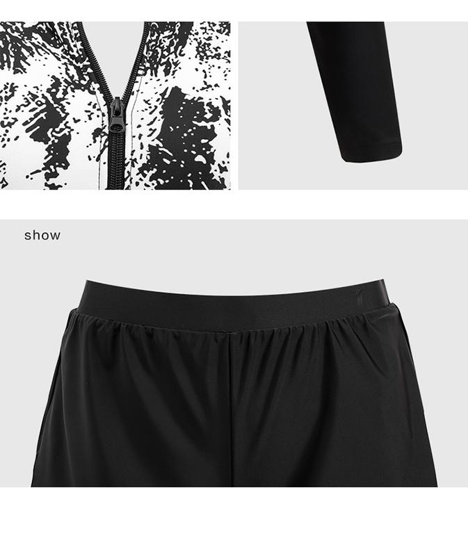 Product Introduction of New Women's Swimwear Split Boxer Long-Sleeved Trousers Four-Piece Set Sun-Protective Clothing Diving Surfing Snorkeling Wholesale 20