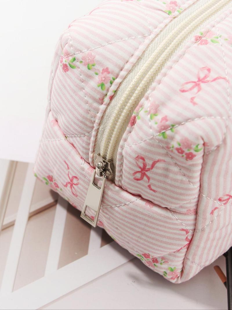 Product Introduction of Floral Pattern Makeup Bag Set, Large Capacity Cosmetic Storage Bag, Zipper Makeup Organizer Pouch, Versatile Storage Bag for Travel, Gym, Office, Home 3