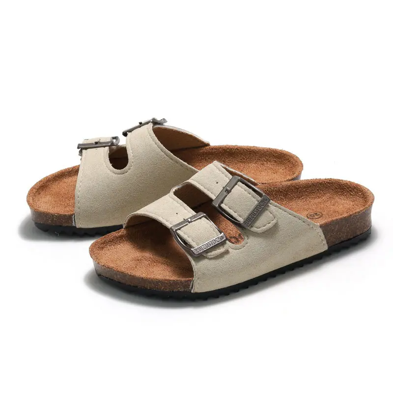 2024 Spring and Summer Children's Boys and Girls Cork Sandals Slippers Flip Flops Trendy Beach Korean Style Double Ring