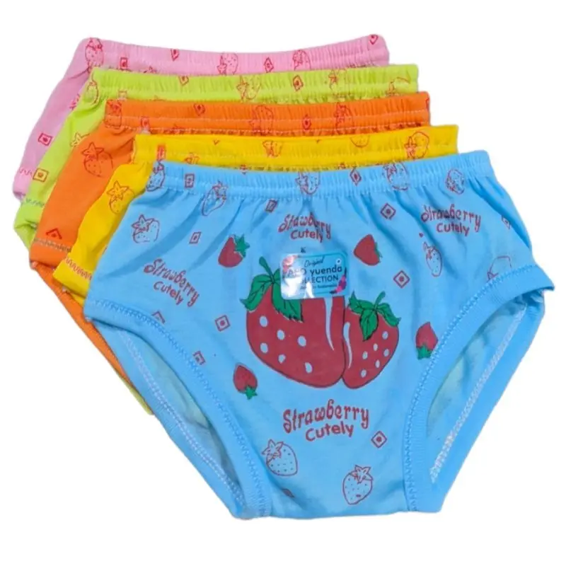 12 Pcs / 1 Lusin /Lusinan Obral Celana Dalam anak motif strawbery warna Stabilo Anak Perempuan 3-8th Fashion Cewek 0
