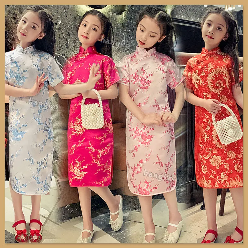Children's Cheongsam Kids Summer Princess Dress Chinese Style Little Girl Baby Girl Cheongsam Han Kids Dress