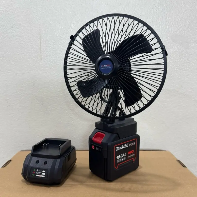 Quạt 8inch 2 lấc gió, có túc lăng đảo chiều , sử dụng chân pin phổ thông M21 , bảo hành 12 tháng